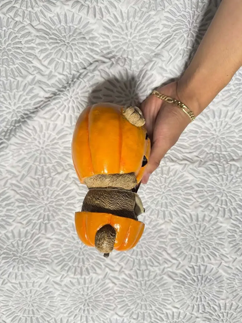 Jack O' Lantern Lane LED Lighted Decor Bear in Pumpkin Figurine